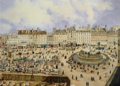 View of the Place de la Republique and the Fountain, 1848 by N. Pelcocq